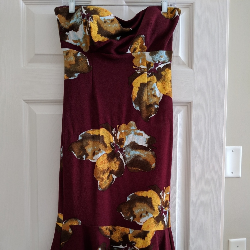 Halter top burgendy dress